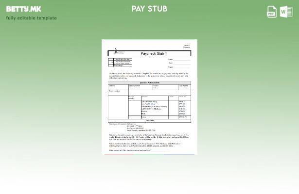 Шаблон за никулци за плата за семејна економија и финансиско образование во моде